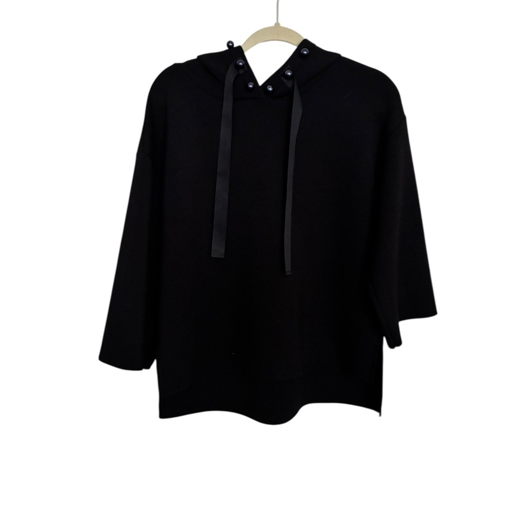 Joh Apparel Women's XS Francine Black Pearl Hoodie with 3/4 sleeves